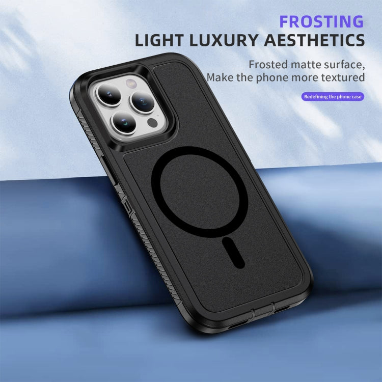 For iPhone 13 Pro Guard Magsafe Magnetic Ring Matte Phone Case(Black) - iPhone 13 Pro Cases by buy2fix | Online Shopping UK | buy2fix