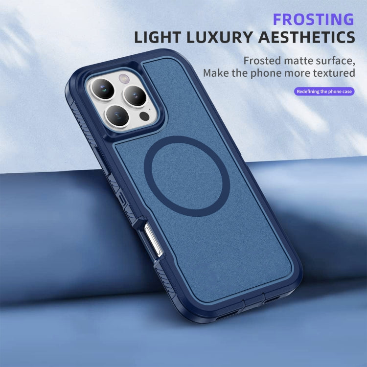 For iPhone 16 Pro Max Guard Magsafe Magnetic Ring Matte Phone Case(Royal Blue) - iPhone 16 Pro Max Cases by buy2fix | Online Shopping UK | buy2fix