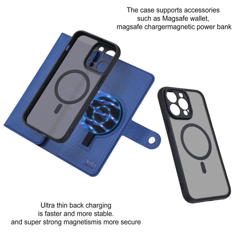 For iPhone 13 Pro ViLi GHA Series Shockproof MagSafe RFID Leather Attraction Horizontal Flip Phone Case(Blue) - iPhone 13 Pro Cases by ViLi | Online Shopping UK | buy2fix