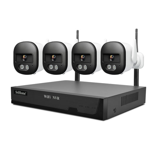 SriHome NVS001E-IPC056 Ultra HD 4 Channel WiFi Network Video Recorder Set(EU Plug) - Video Recorder Kit by SriHome | Online Shopping UK | buy2fix