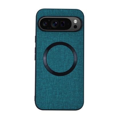 For Google Pixel 9 CD Magnetic Ring Cloth Texture PU Phone Case(Green) - Google Cases by buy2fix | Online Shopping UK | buy2fix