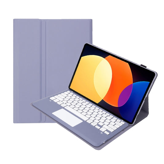 For Xiaomi Pad 6S Pro 12.4 Lambskin Texture Detachable Bluetooth Keyboard Leather Case with Touchpad(Purple) - Others Keyboard by buy2fix | Online Shopping UK | buy2fix