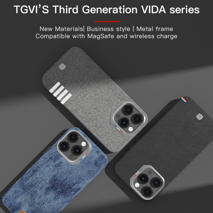 For iPhone 15 Pro TGVIS Vida Series MagSafe Magnetic Phone Case(Grey) - iPhone 15 Pro Cases by TGVIS | Online Shopping UK | buy2fix