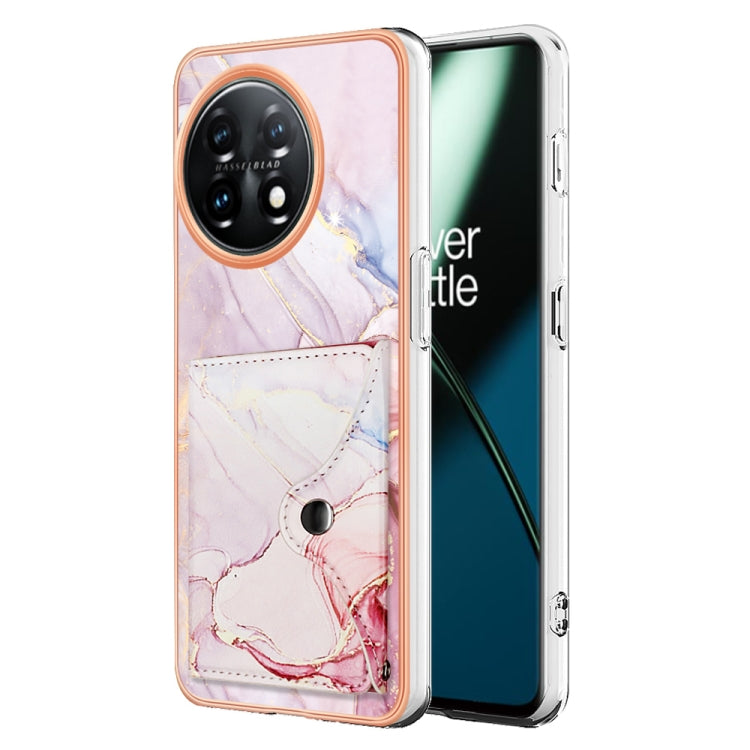 For OnePlus 11 Marble Pattern IMD Card Slot Phone Case(Rose Gold) - OnePlus Cases by buy2fix | Online Shopping UK | buy2fix