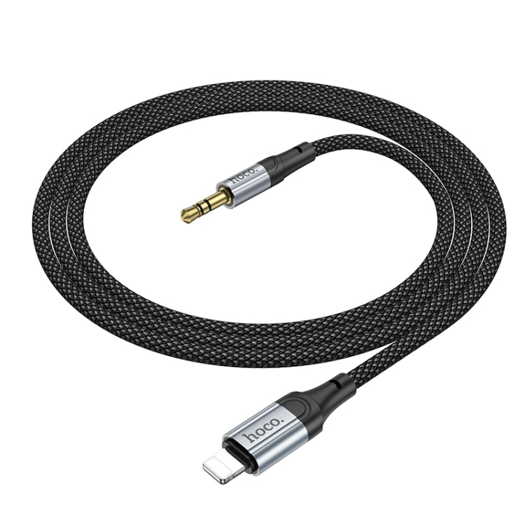 hoco UPA26 8 Pin to 3.5mm Audio Adapter Cable(Black) - Cable & Splitter by hoco | Online Shopping UK | buy2fix