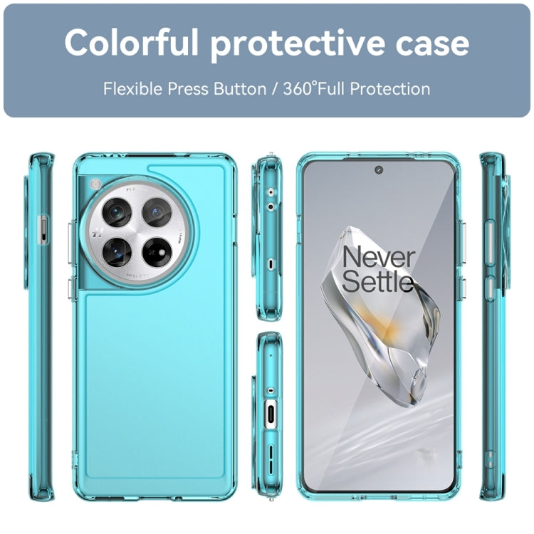 For OnePlus 12 Candy Series TPU Phone Case(Transparent Blue) - OnePlus Cases by buy2fix | Online Shopping UK | buy2fix