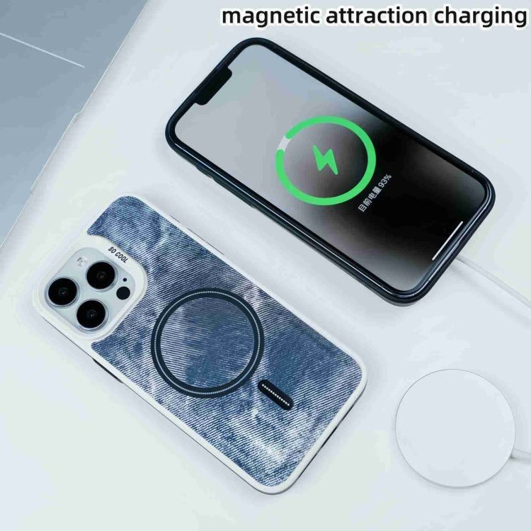 For iPhone 13 Pro Contrast Color Denim MagSafe Magnetic Phone Case(Blue) - iPhone 13 Pro Cases by buy2fix | Online Shopping UK | buy2fix