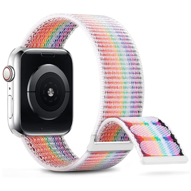 For Apple Watch SE 40mm Dual Hook and Loop Nylon Watch Band(Rainbow) - Watch Bands by buy2fix | Online Shopping UK | buy2fix