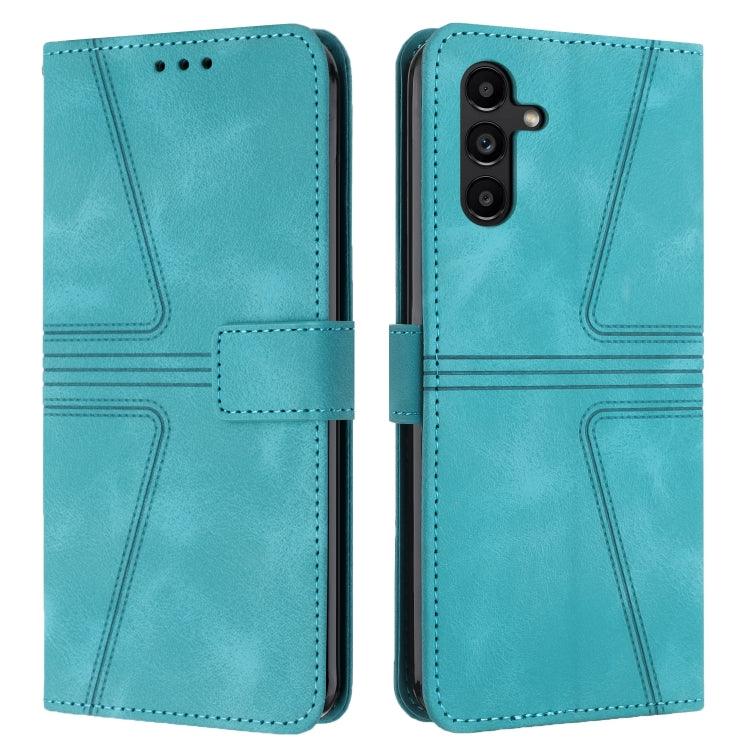 For Samsung Galaxy S24 5G Triangle Solid Color Leather Phone Case(Green) - Galaxy S24 5G Cases by buy2fix | Online Shopping UK | buy2fix