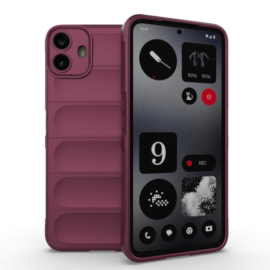 For Nothing CMF Phone 1 Magic Shield TPU + Flannel Phone Case(Wine Red) - More Brand by buy2fix | Online Shopping UK | buy2fix