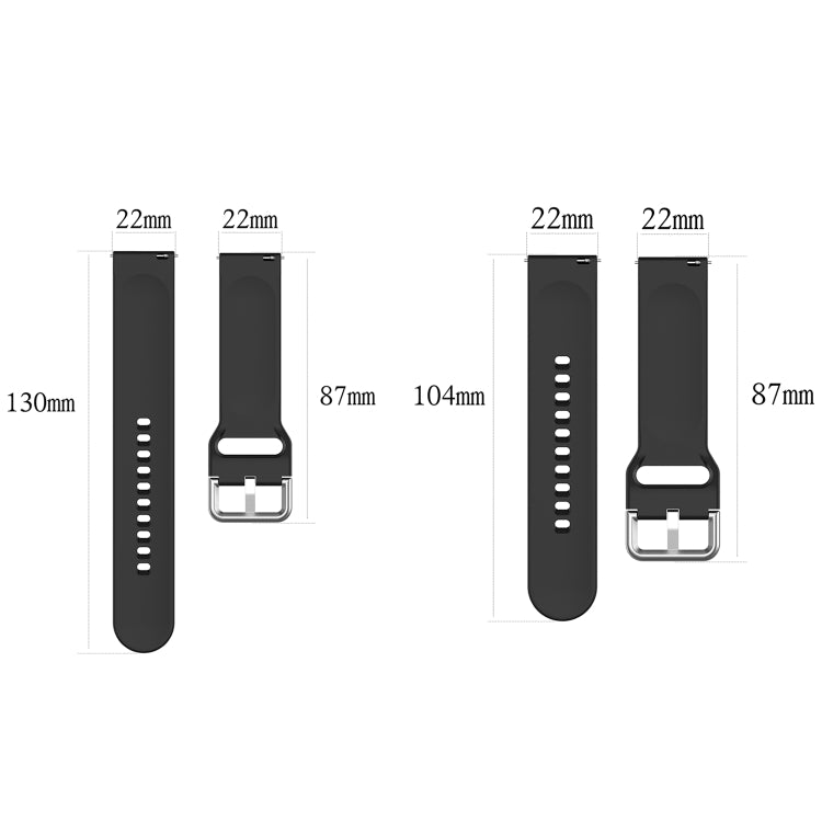 For CMF Watch Pro D395 22mm Solid Color Silver Buckle Silicone Watch Band, Size:L(Grey) - Watch Bands by buy2fix | Online Shopping UK | buy2fix