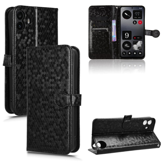 For Nothing CMF Phone 1 Honeycomb Dot Texture Leather Phone Case(Black) - More Brand by buy2fix | Online Shopping UK | buy2fix