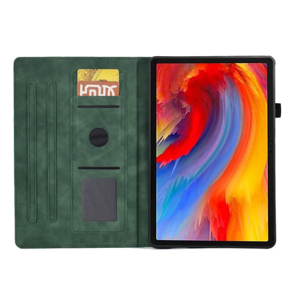 For Lenovo Tab M11 / Xiaoxin Pad 11 2024 Tower Embossed Leather Smart Tablet Case(Green) - Lenovo by buy2fix | Online Shopping UK | buy2fix