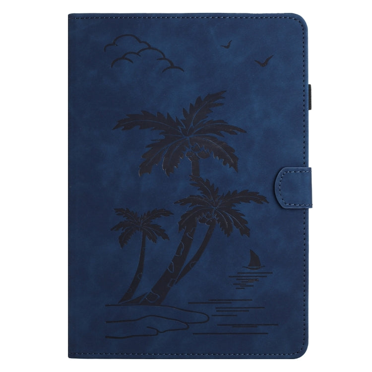 For Samsung Galaxy Tab A 10.1 T580/T585 Coconut Tree Embossed Smart Leather Tablet Case(Blue) - Tab A 10.1 by buy2fix | Online Shopping UK | buy2fix