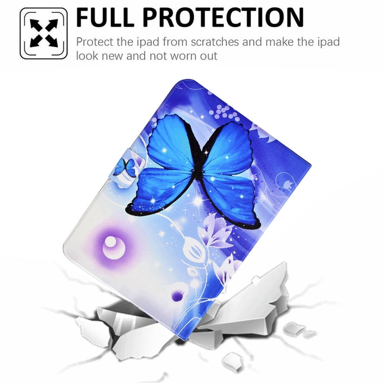 For Lenovo Tab M11 / Xiaoxin Pad 11 2024 Electric Pressed TPU Smart Leather Tablet Case(Blue Butterfly) - Lenovo by buy2fix | Online Shopping UK | buy2fix