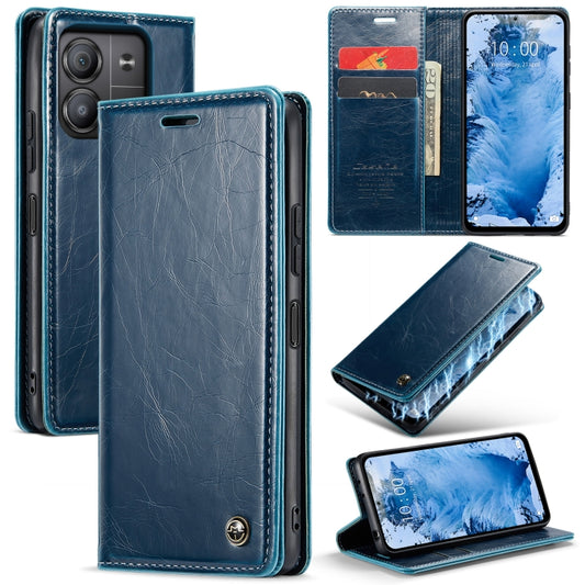 For Xiaomi Redmi Note 13 5G CaseMe 003 Crazy Horse Texture Flip Leather Phone Case(Blue Green) - Xiaomi Cases by CaseMe | Online Shopping UK | buy2fix