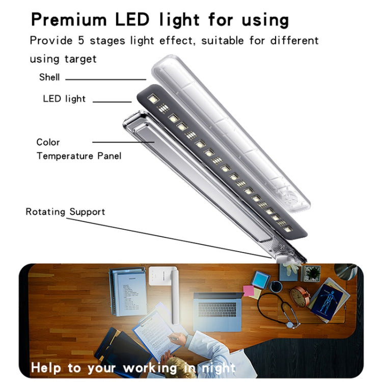 Yesido DS20 Multifunctional LED Desk Lamp Supports 10W Wireless Charging, EU Plug(White) - Desk Lamps by Yeelight | Online Shopping UK | buy2fix