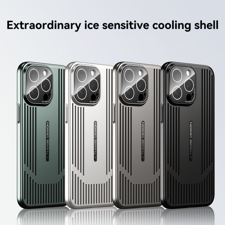 For iPhone 16 Pro Max Ice Sense Heat Dissipation Electroplating Frosted Phone Case(Grey) - iPhone 16 Pro Max Cases by buy2fix | Online Shopping UK | buy2fix