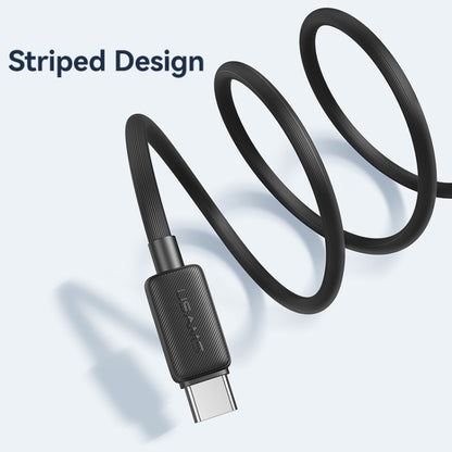 USAMS US-SJ698 USB to USB-C / Type-C 3A Striped Fast Charge Data Cable, Length:3m(White) - USB-C & Type-C Cable by USAMS | Online Shopping UK | buy2fix