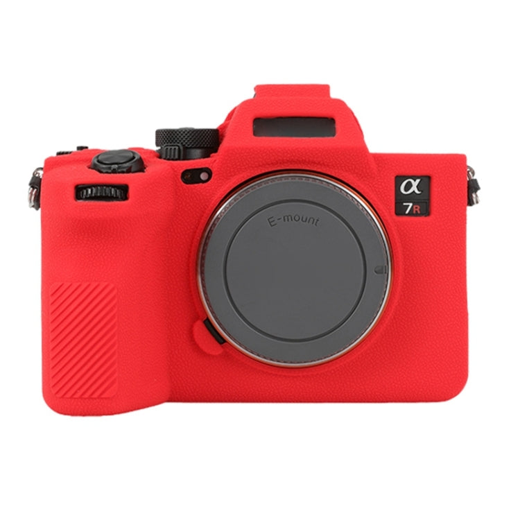 For Sony ILCE7RM5 / A7R5 Litchi Texture Soft Silicone Protective Case(Red) - Protective Case by buy2fix | Online Shopping UK | buy2fix