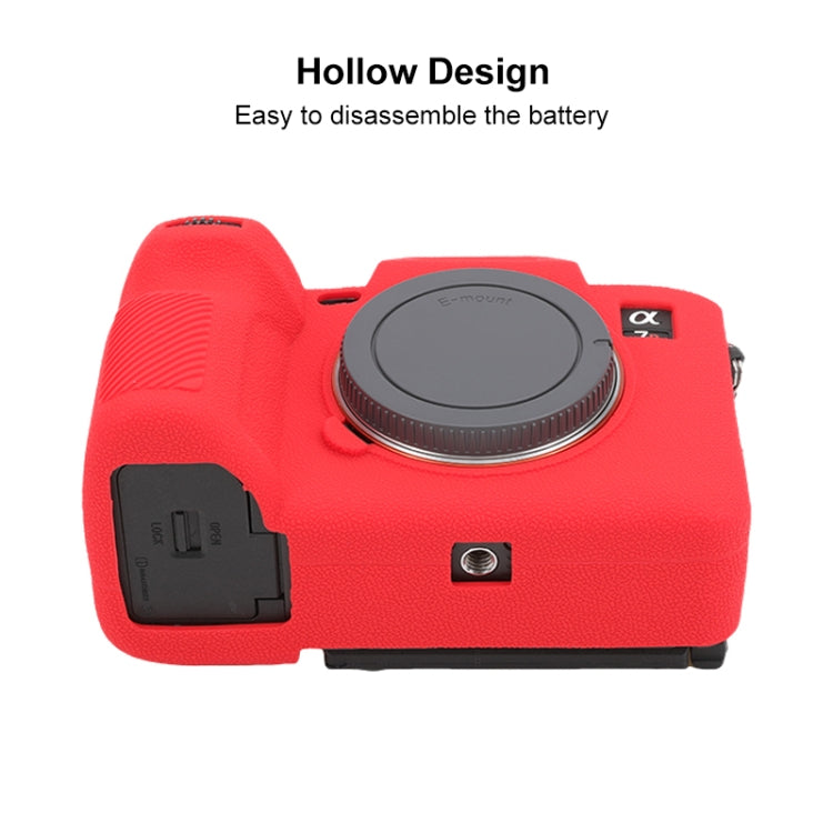 For Sony ILCE7RM5 / A7R5 Litchi Texture Soft Silicone Protective Case(Red) - Protective Case by buy2fix | Online Shopping UK | buy2fix