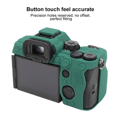 For Sony ILCE7RM5 / A7R5 Litchi Texture Soft Silicone Protective Case(Green) - Protective Case by buy2fix | Online Shopping UK | buy2fix