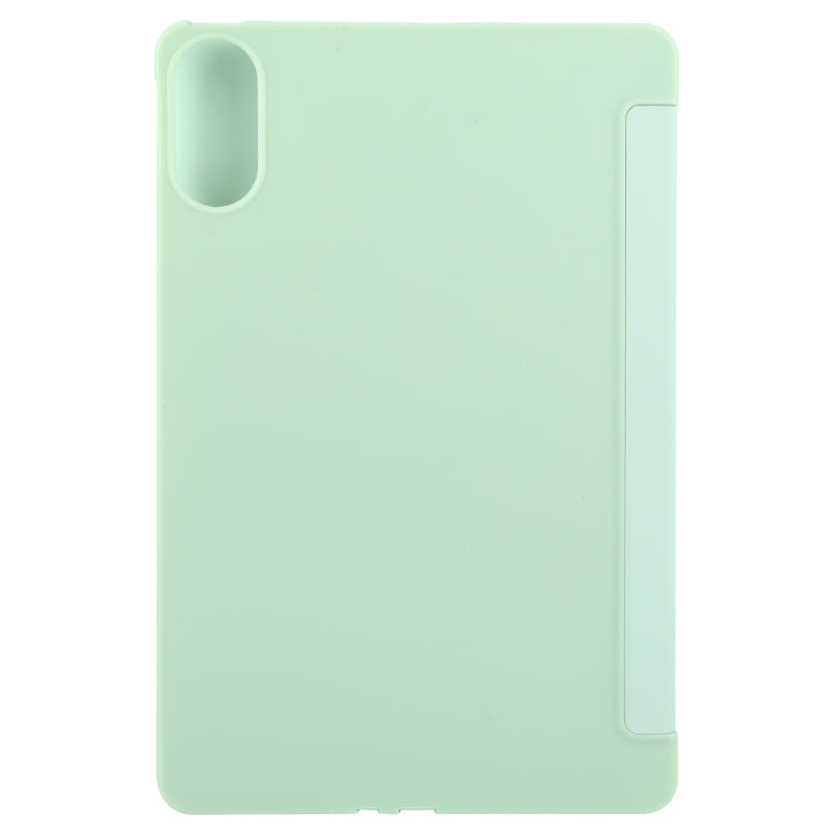 For Huawei MatePad SE 11 2024 Tri-fold Silicone Leather Tablet Case(Green) - Huawei by buy2fix | Online Shopping UK | buy2fix