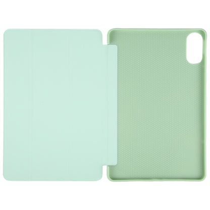 For Huawei MatePad SE 11 2024 Tri-fold Silicone Leather Tablet Case(Green) - Huawei by buy2fix | Online Shopping UK | buy2fix