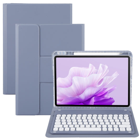 For Huawei MatePad Air 11.5 Round Button Bluetooth Keyboard Rotatable Holder Leather Case(Lavender Purple) - Huawei Keyboard by buy2fix | Online Shopping UK | buy2fix