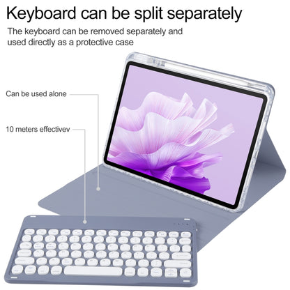 For Huawei MatePad Air 11.5 Round Button Bluetooth Keyboard Rotatable Holder Leather Case(Lavender Purple) - Huawei Keyboard by buy2fix | Online Shopping UK | buy2fix