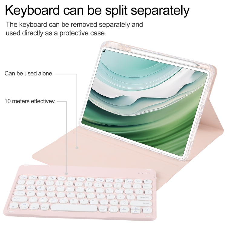 For Huawei MatePad Pro 11 2024 / 2022 Round Button Bluetooth Keyboard Rotatable Holder Leather Case(Rose Gold) - Huawei Keyboard by buy2fix | Online Shopping UK | buy2fix