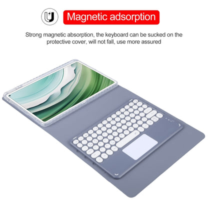 For Huawei MatePad Pro 11 2024 / 2022 Round Button Bluetooth Keyboard Rotatable Holder Leather Case with Touchpad(Lavender Purple) - Huawei Keyboard by buy2fix | Online Shopping UK | buy2fix