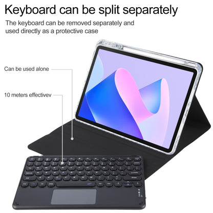 For Huawei MatePad 11 2023 / 2021 Round Button Bluetooth Keyboard Rotatable Holder Leather Case with Touchpad(Black) - Huawei Keyboard by buy2fix | Online Shopping UK | buy2fix