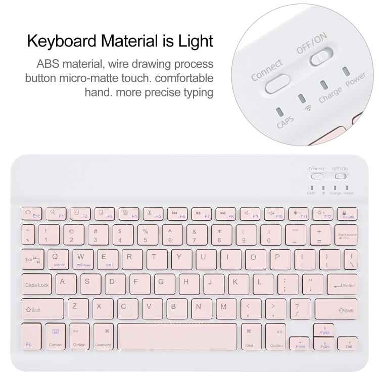 For Huawei MatePad 11 2023 / 2021 Square Button Bluetooth Keyboard Rotatable Holder Leather Case(Rose Gold) - Huawei Keyboard by buy2fix | Online Shopping UK | buy2fix