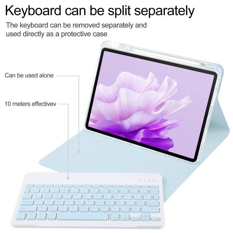 For Huawei MatePad Air 11.5 Square Button Backlight Bluetooth Keyboard Rotatable Holder Leather Case(Sky Blue) - Huawei Keyboard by buy2fix | Online Shopping UK | buy2fix