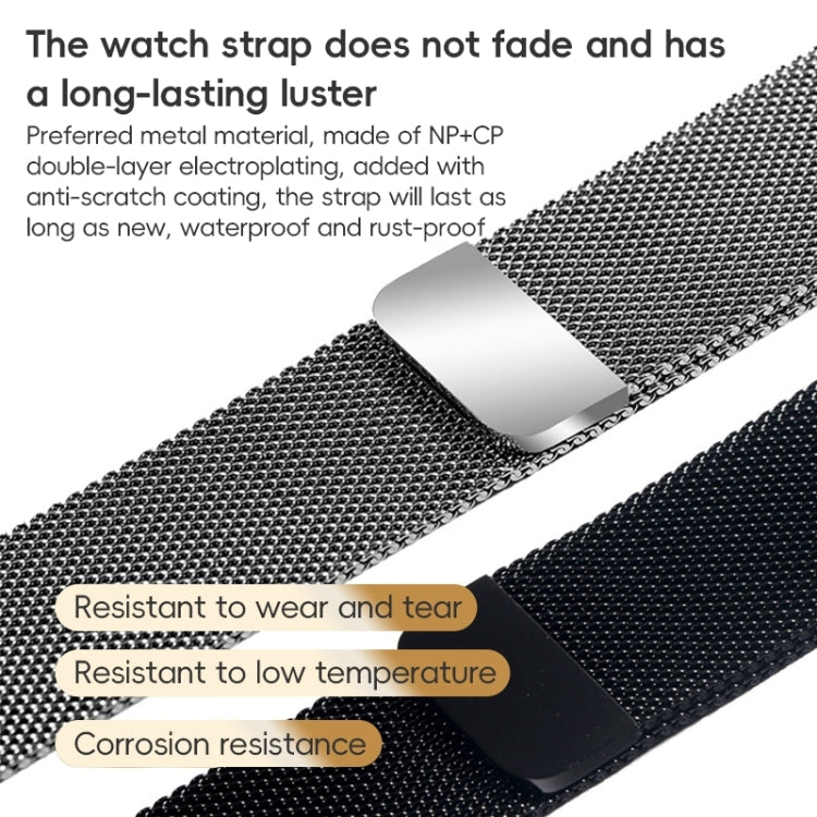 For Apple Watch 42mm ZGA Milanese Magnetic Metal Watch Band(Black) - Watch Bands by ZGA | Online Shopping UK | buy2fix