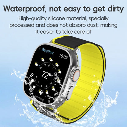 For Apple Watch Series 3 42mm ZGA Two Color Magnetic Silicone Watch Band(Grey+Yellow) - Watch Bands by ZGA | Online Shopping UK | buy2fix