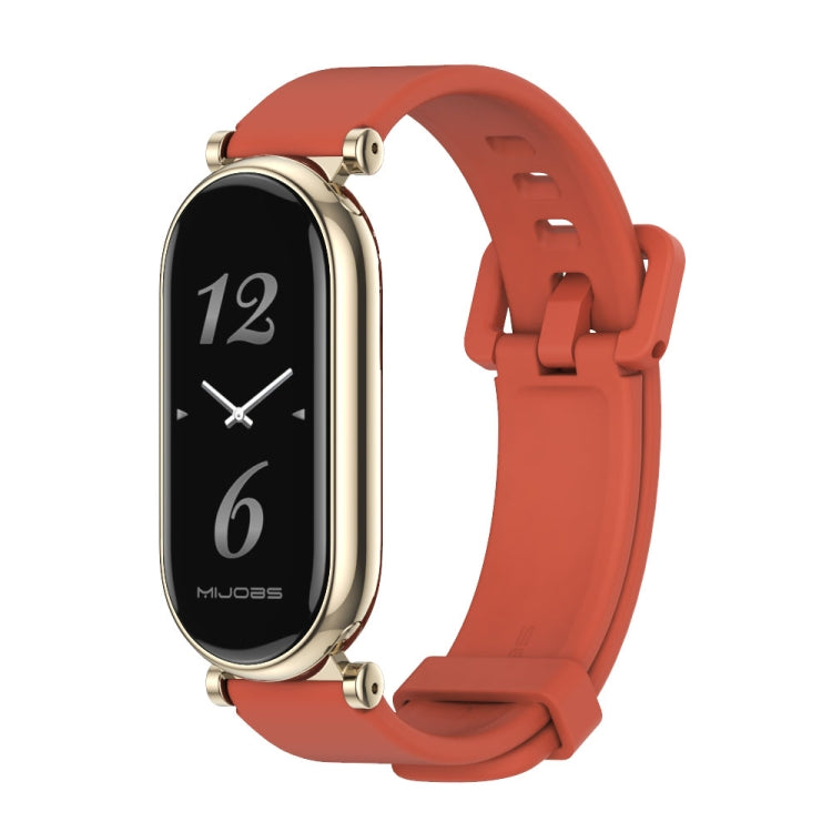 For Xiaomi Mi Band 8 / 9 / 9 NFC Mijobs GT4 Silicone Breathable Watch Band(Orange Light Gold) - Watch Bands by MIJOBS | Online Shopping UK | buy2fix