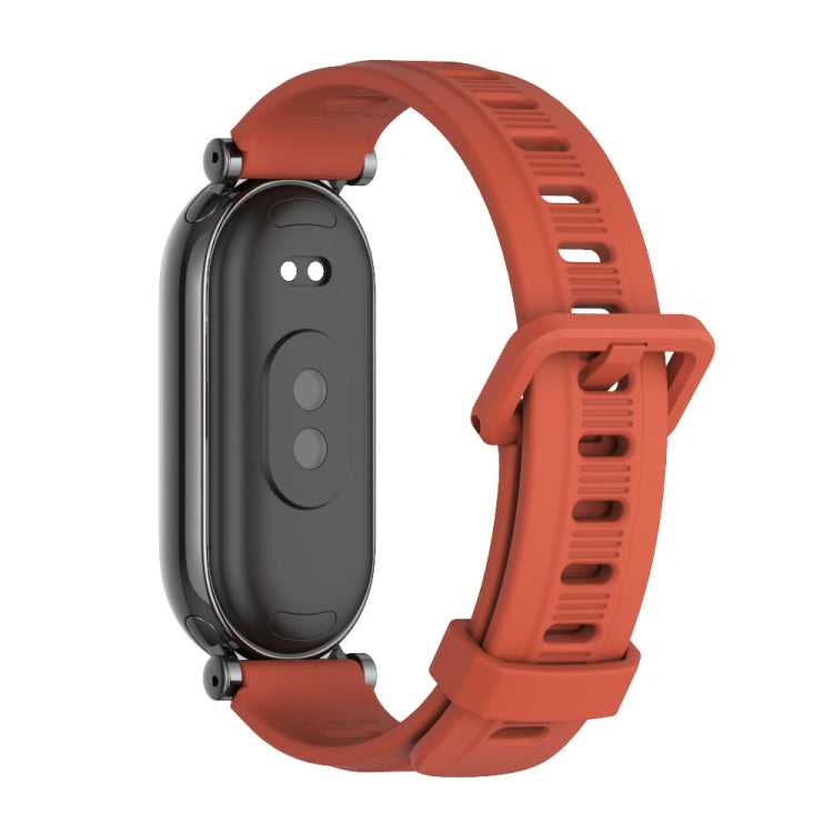 For Xiaomi Mi Band 8 / 9 / 9 NFC Mijobs GT4 Flat Hole Silicone Watch Band(Orange Black) - Watch Bands by MIJOBS | Online Shopping UK | buy2fix