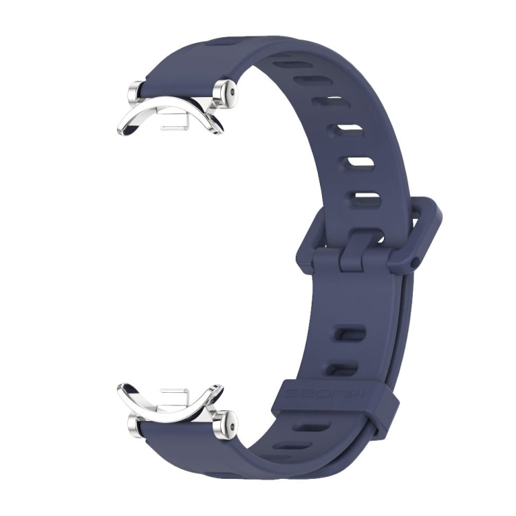 For Xiaomi Mi Band 8 / 9 / 9 NFC Mijobs GT4 Flat Hole Silicone Watch Band(Midnight Blue Silver) - Watch Bands by MIJOBS | Online Shopping UK | buy2fix