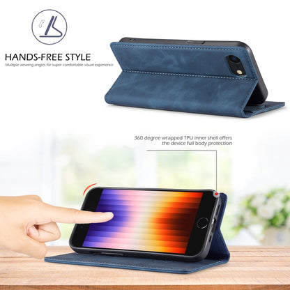 For iPhone 16e LC.IMEEKE Strong Magnetism Microfiber Leather Phone Case(Blue) - iPhone 16e Cases by LC.IMEEKE | Online Shopping UK | buy2fix