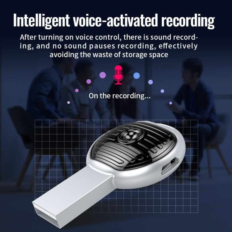 JNN S13 Zinc Alloy U-disk Voice Recorder, Memory:4GB(Silver) - U-Disk Recorder by JNN | Online Shopping UK | buy2fix