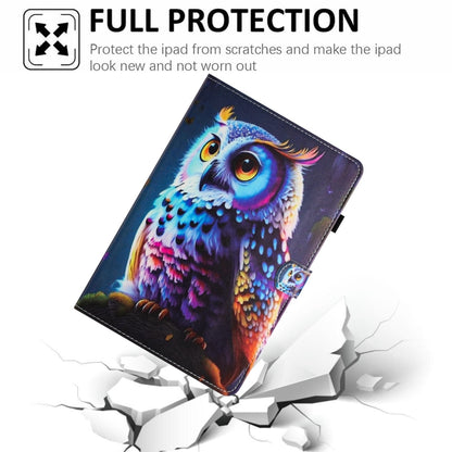 For Lenovo Tab M11/ Xiaoxin Pad 11 2024 Painted Litchi Leather Sewing Smart Tablet Case(Colorful Owl) - Lenovo by buy2fix | Online Shopping UK | buy2fix