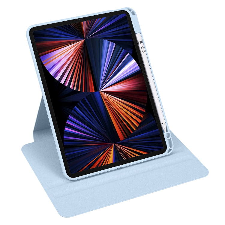 For iPad Air 11 2025 / 2024 Acrylic 360 Degree Rotation Holder Leather Tablet Case(Ice Blue) - More iPad Cases by buy2fix | Online Shopping UK | buy2fix