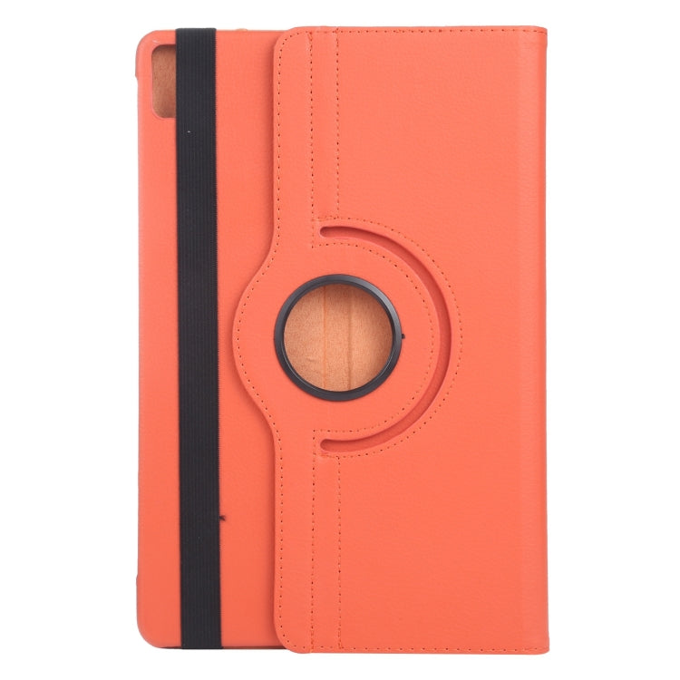 For iPad Air 11 2024 360 Degree Rotation Litchi Texture Leather Tablet Case with Holder(Orange) - iPad Air 11 2024 Cases by buy2fix | Online Shopping UK | buy2fix