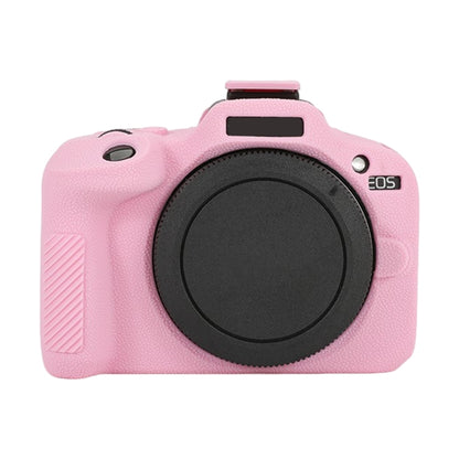 For Canon EOS R100 Litchi Texture Soft Silicone Protective Case(Pink) - Protective Case by buy2fix | Online Shopping UK | buy2fix