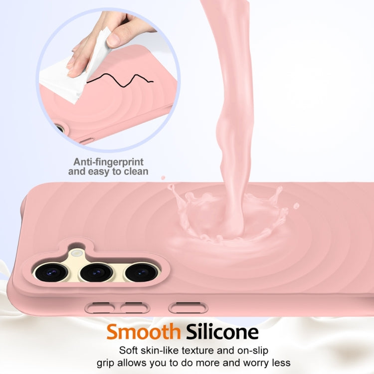 For Samsung Galaxy S25+ 5G Wave Texture MagSafe Magnetic Liquid Silicone Phone Case(Pink) - Galaxy S25+ 5G Cases by buy2fix | Online Shopping UK | buy2fix