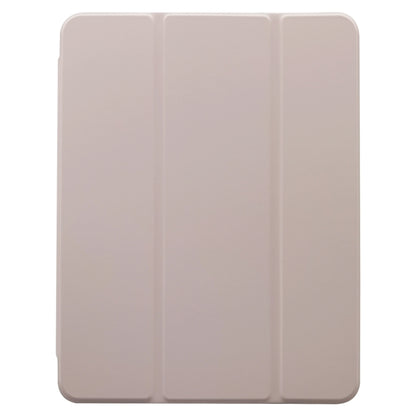 For iPad Pro 11 2024 3-folding Electric Pressed Skin Texture Leather Tablet Case(Light Pink) - iPad Pro 11 2024 Cases by buy2fix | Online Shopping UK | buy2fix