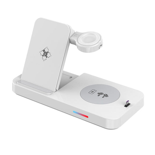 For Huawei Watch Series 3 in 1 15W Fold Wireless Charger Stand(White) - Multifunction Charger by buy2fix | Online Shopping UK | buy2fix