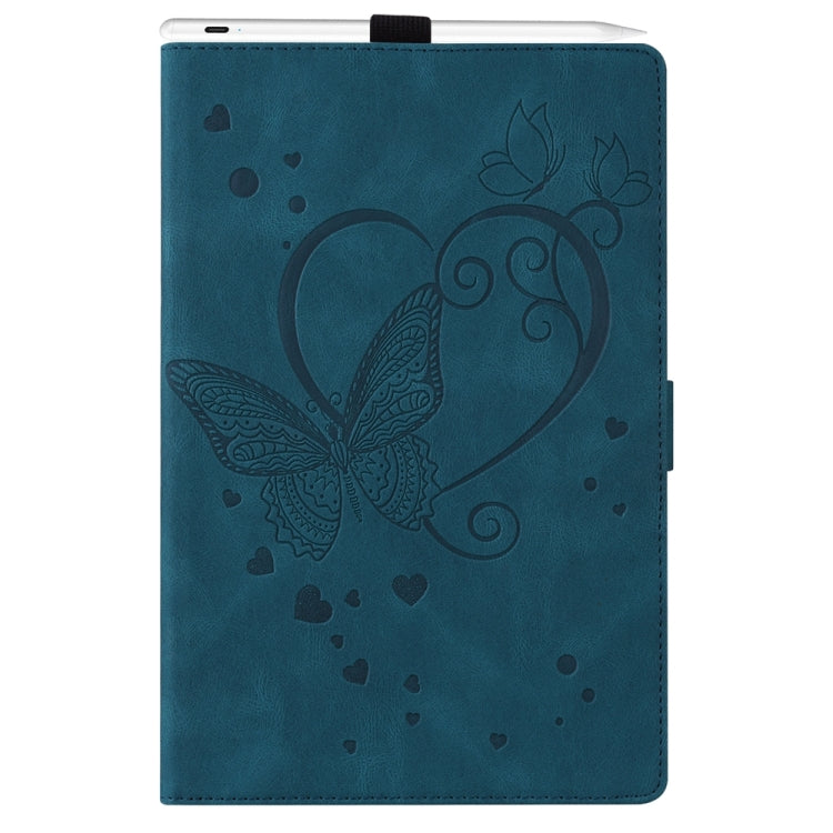 For iPad Pro 13 2024 Love Butterfly Embossed Leather Tablet Case(Blue) - iPad Pro 13 2024 Cases by buy2fix | Online Shopping UK | buy2fix